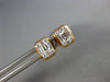 ESTATE .28CT DIAMOND 18K ROSE GOLD ROUND & BAGUETTE CLUSTER SQUARE STUD EARRINGS