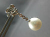 LARGE .24CT DIAMOND & AAA SOUTH SEA PEARL 14K WHITE GOLD FLOWER HANGING EARRINGS