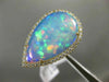 ESTATE EXTRA LARGE 8.13CT DIAMOND & AAA OPAL 14KT YELLOW GOLD CLASSIC HALO RING