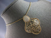EXTRA LARGE .57CT DIAMOND 14K YELLOW GOLD OPEN FILIGREE OVAL BY THE YARD PENDANT