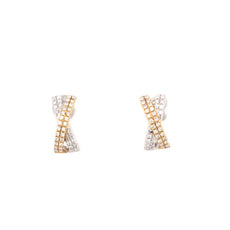 ESTATE .64CT DIAMOND 18KT WHITE GOLD 3D MULTI ROW CRISS CROSS X HANGING EARRINGS