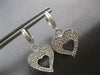 ESTATE 1.24CT DIAMOND 14KT WHITE GOLD DOUBLE HEART FUN HUGGIE HANGING EARRINGS