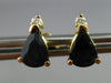 ESTATE 1.68CT DIAMOND & SAPPHIRE 14K YELLOW GOLD PEAR SHAPE STUD EARRINGS #25457