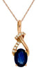 1.06CT DIAMOND & AAA SAPPHIRE 14KT ROSE GOLD 3D OVAL & ROUND LOVE KNOT PENDANT
