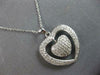 ESTATE LARGE .76CT DIAMOND 14KT WHITE GOLD 3D DOUBLE HEART LOVE FLOATING PENDANT