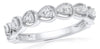 ESTATE .27CT DIAMOND 14KT WHITE GOLD ROUND PEAR SHAPE FILIGREE ANNIVERSARY RING