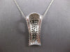ESTATE LARGE .25CT DIAMOND 14K WHITE GOLD MULTI ROW RECTANGULAR FLOATING PENDANT