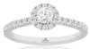 ESTATE .53CT DIAMOND 14KT WHITE GOLD 3D CLASSIC ROUND HALO FRIENDSHIP LOVE RING