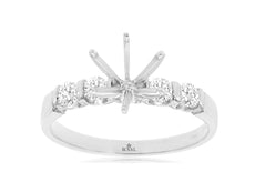.40CT DIAMOND 14KT WHITE GOLD 5 STONE CHANNEL 6 PRONG SEMI MOUNT ENGAGEMENT RING