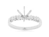 .40CT DIAMOND 14KT WHITE GOLD 5 STONE CHANNEL 6 PRONG SEMI MOUNT ENGAGEMENT RING