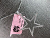 LARGE .36CT DIAMOND 14KT WHITE GOLD 3D CLASSIC OPEN STAR LOVE FLOATING PENDANT