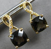 3.72CT DIAMOND & AAA SMOKY TOPAZ 14KT YELLOW GOLD INFINITY FUN HANGING EARRINGS