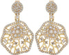 LARGE 1.37CT WHITE & FANCY YELLOW DIAMOND 14KT YELLOW GOLD FUN HANGING EARRINGS