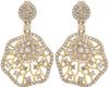 LARGE 1.37CT WHITE & FANCY YELLOW DIAMOND 14KT YELLOW GOLD FUN HANGING EARRINGS