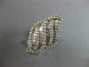 ESTATE LARGE 2.0CT DIAMOND 14K WHITE GOLD ROUND & BAGUETTE DOUBLE LEAF LOVE RING