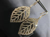 EXTRA LARGE 3.05CT DIAMOND 18KT ROSE GOLD ROUND LEAF LEVERBACK HANGING EARRINGS