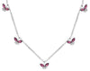 1.19CT DIAMOND & AAA RUBY 14KT WHITE GOLD MARQUISE & ROUND BY THE YARD NECKLACE