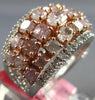 ESTATE LARGE 5.31CT WHITE & PINK DIAMOND 18KT WHITE & ROSE GOLD ANNIVERSARY RING
