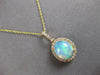 2.36CT DIAMOND & AAA AUSTRALIAN OPAL 14KT YELLOW GOLD OVAL HALO FLOATING PENDANT