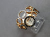 ESTATE WIDE .31CT WHITE & BLACK DIAMOND 14K ROSE GOLD 3D MULTI CIRCULAR FUN RING