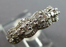 .85CT DIAMOND 14KT WHITE GOLD 3D 3 ROW LOVE KNOT SEMI ETERNITY ANNIVERSARY RING