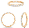 1.0CT DIAMOND 14K ROSE GOLD 3D ROUND CLASSIC SHARED PRONG ETERNITY WEDDING RING