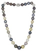 5.25CT AAA MULTI COLOR PEARL DIAMOND 18K WHITE GOLD 3D BY THE YARD LOVE NECKLACE