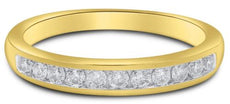 .32CT DIAMOND 14KT YELLOW GOLD ROUND CLASSIC CHANNEL SEMI ETERNITY WEDDING RING