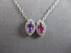 .32CT DIAMOND & AAA RUBY & AMETHYST 14KT WHITE GOLD MARQUISE SHAPE HALO PENDANT
