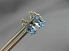 ESTATE .50CT ROUND DIAMOND & OVAL BLUE TOPAZ 14K WHITE GOLD STUD EARRINGS #25923