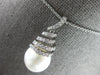 LARGE .45CT DIAMOND & AAA SOUTH SEA PEARL 18K WHITE GOLD MULTI SWIRL FUN PENDANT