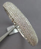 LARGE 3.75CT DIAMOND 18K WHITE GOLD MULTI ROW SEMI ETERNITY CUFF BANGLE BRACELET