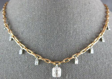 .44CT DIAMOND 18KT WHITE & ROSE GOLD SQUARE BY THE YARD CHANDELIER LOVE NECKLACE