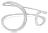 ESTATE EXTRA LARGE 1.0CT DIAMOND 18KT WHITE GOLD LOVE KNOT CUFF BANGLE BRACELET