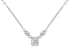 .95CT DIAMOND 14KT WHITE GOLD 3D CLUSTER SQUARE HALO BY THE YARD LOVE NECKLACE