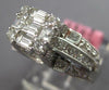 1.37CT DIAMOND 18KT WHITE GOLD ROUND BAGUETTE & PRINCESS CLUSTER ENGAGEMENT RING
