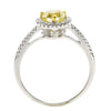 .80CT WHITE & FANCY YELLOW DIAMOND 18KT 2 TONE GOLD HEART SHAPE ENGAGEMENT RING