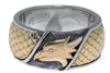 ESTATE 18KT YELLOW GOLD & 925 SILVER 3D CLASSIC FILIGREE EAGLE FUN RING