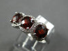 2.50CT DIAMOND & AAA GARNET 14KT WHITE GOLD 3D CUSHION & ROUND 3 STONE HALO RING