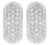 ESTATE 1.23CT DIAMOND 14KT WHITE GOLD 3D CLASSIC ROUND PAVE OVAL STUD EARRINGS