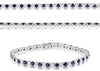 5.50CT DIAMOND & AAA SAPPHIRE 14KT WHITE GOLD 3D ROUND ETERNITY TENNIS BRACELET