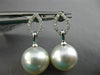 ESTATE .17CT DIAMOND & AAA SOUTH SEA PEARL 14KT WHITE GOLD TEAR HANGING EARRINGS