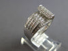WIDE .80CT DIAMOND 18K WHITE GOLD 3D MULTI ROW ROUND & PRINCESS SWIRL FUN RING