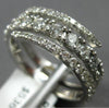 WIDE 1.15CT DIAMOND 14KT WHITE GOLD ROUND GRADUATING CRISS CROSS 3 ROW FUN RING