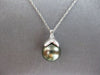 ESTATE AAA TAHITIAN PEARL 14KT WHITE GOLD 3D SOLITAIRE FLORAL FLOATING PENDANT