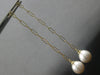 ESTATE LARGE AAA SOUTH SEA PEARL 14KT YELLOW GOLD 3D MULITI LINK LONG HANGING EARRINGS