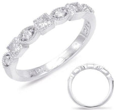 .35CT DIAMOND 14KT WHITE GOLD 3D ROUND & PRINCESS SEMI ETERNITY ANNIVERSARY RING