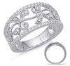 WIDE .36CT DIAMOND 14KT WHITE GOLD 3D CLASSIC MULTI LEAF OPEN FLOWER FUN RING