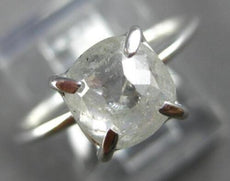 1.55CT SALT & PEPPER DIAMOND 18K WHITE GOLD 3D SOLITAIRE CUSHION ENGAGEMENT RING