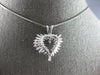 ESTATE 1.0CT DIAMOND 14KT WHITE GOLD 3D CLASSIC HEART LOVE FLOATING PENDANT